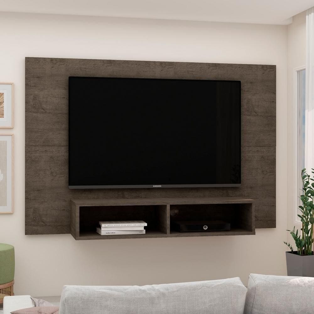 Painel Para Tv Até 50 Polegadas Com Nicho Cor Rústica Demolição Genialflex