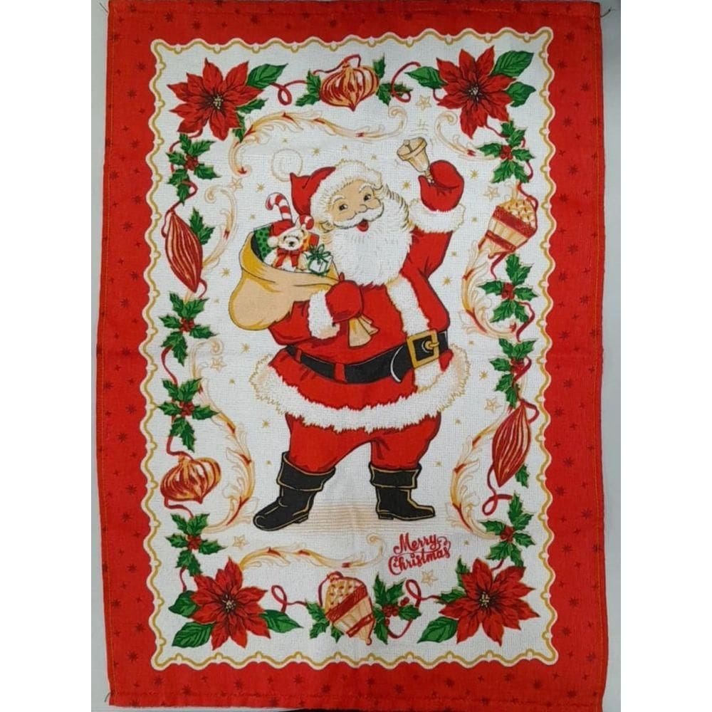 Pano de Copa Felpudo Natalino 45cm x 65 cm Vermelho - Dohler