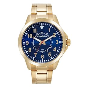 Relógio  Mondaine Masculino Casual Dourado Mostrador Azul 99679GPMVDE1