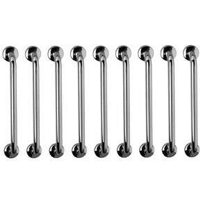 Barra de Apoio 60cm Aço Inox Kit 9 Unidades Acessibilidade Criança Idoso Segurança Box Banheiro Suporte Resistente Corrimao Escada