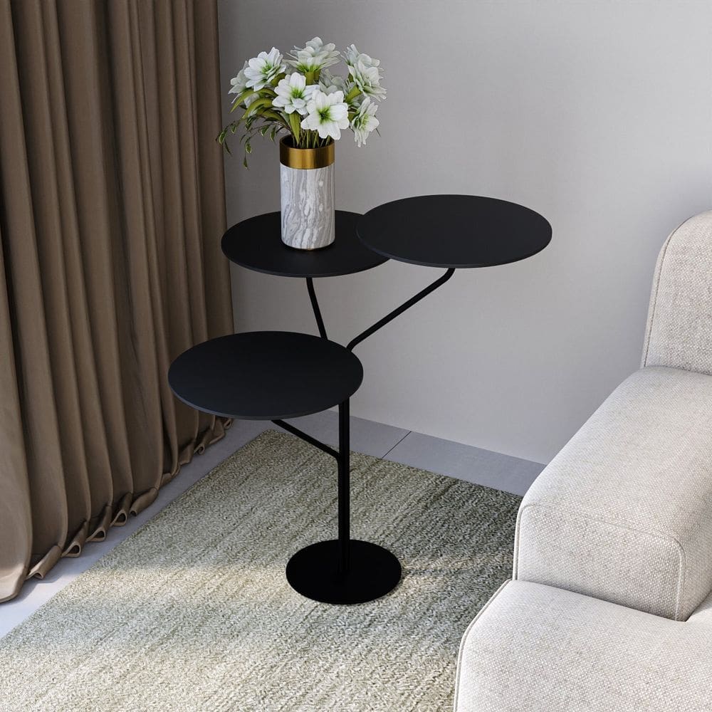 Mesa de Canto Trieste 65cm X 57cm X 57 Cm Preto