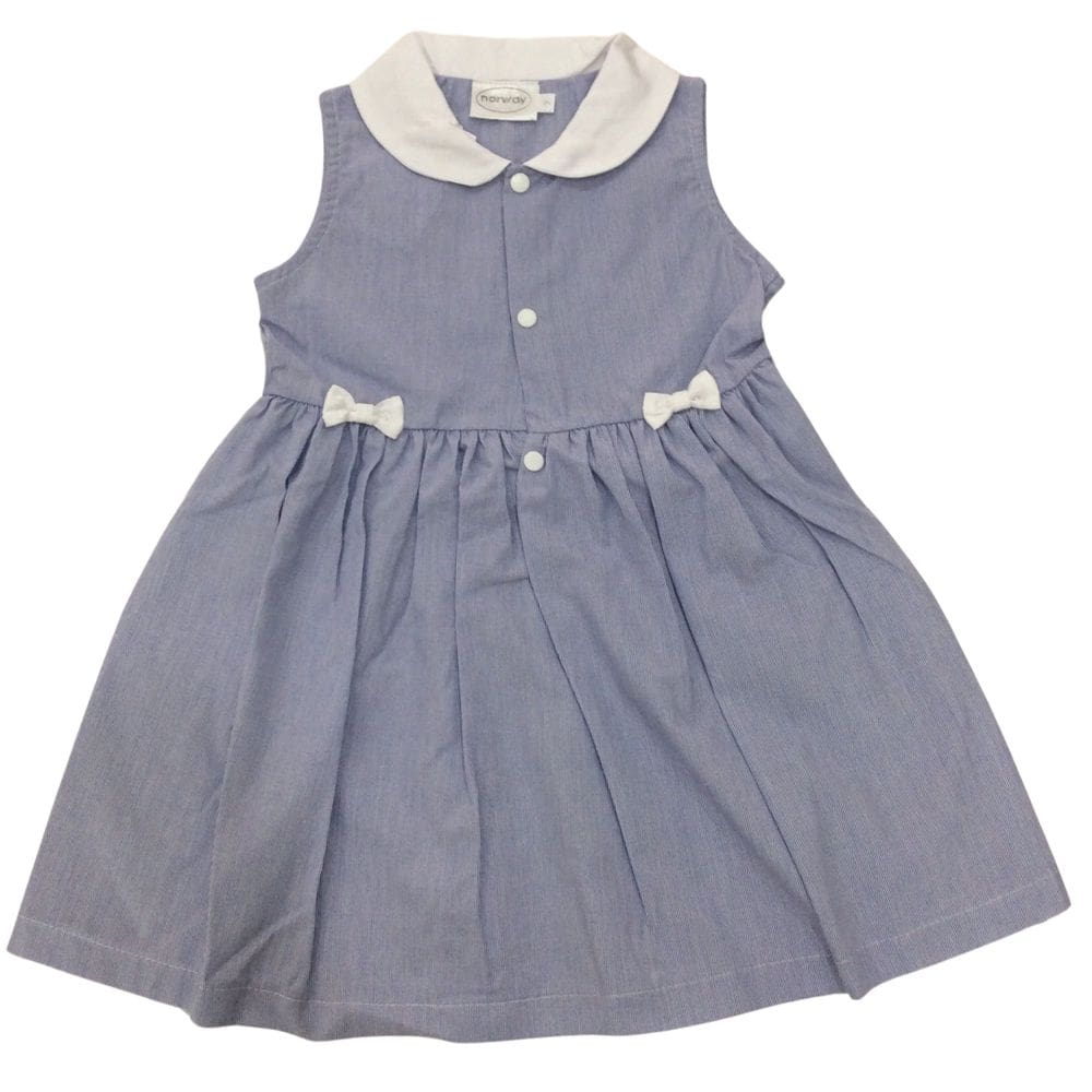 Vestido Infantil Noruega Listrado Azul e Branco