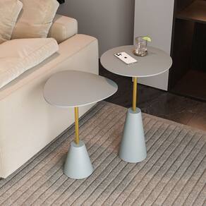Conjunto Mesa de Canto Napoli Metal 65cm X 40cm X 40cm Cristal / Dourado