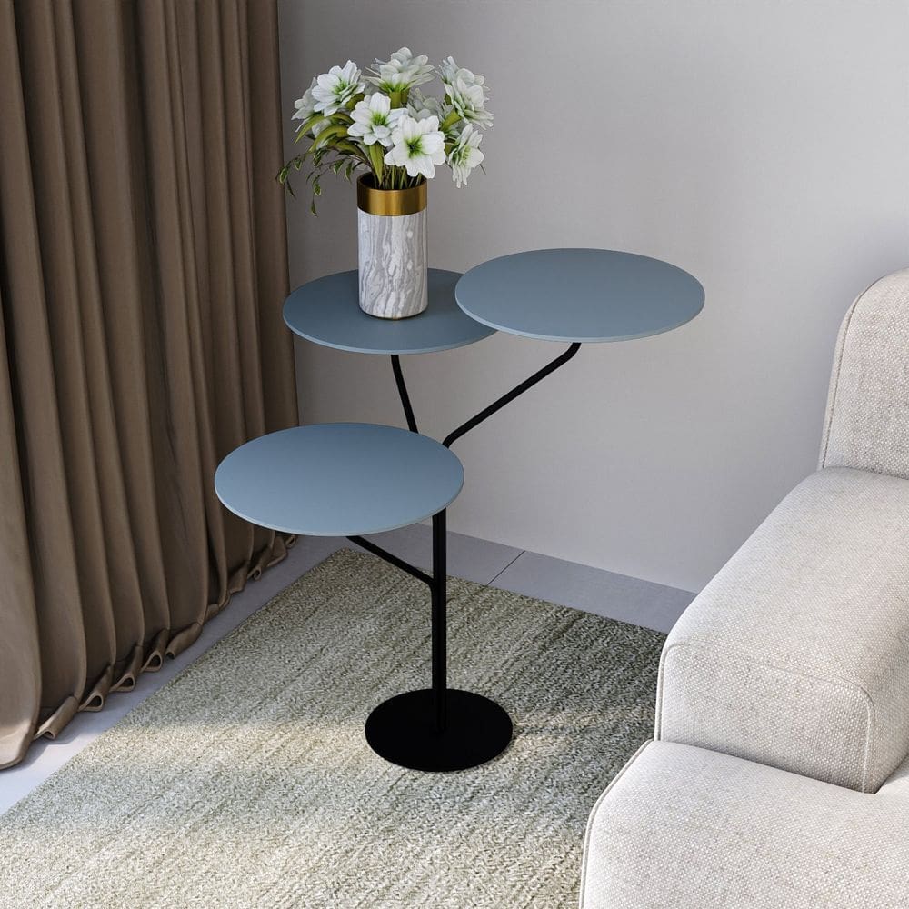 Mesa de Canto Trieste 65cm X 57cm X 57 Cm Cristal / Preto