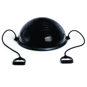 Meia Bola Bosu Ball Suíça Com Bomba Alças Pilates Step Preto