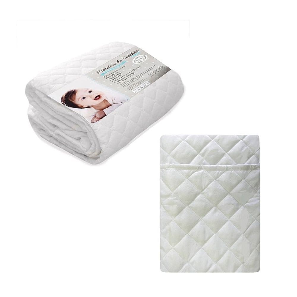 Kit Capa de Colchão Impermeavel Capa Travesseiro Fronha 30x40cm Branco Berço Bebe Antialergica