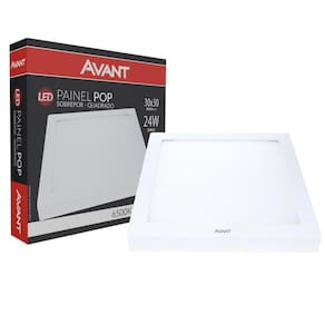 Painel Led Sobrepor Quadrado 24W 6500K Bivolt Branco Frio