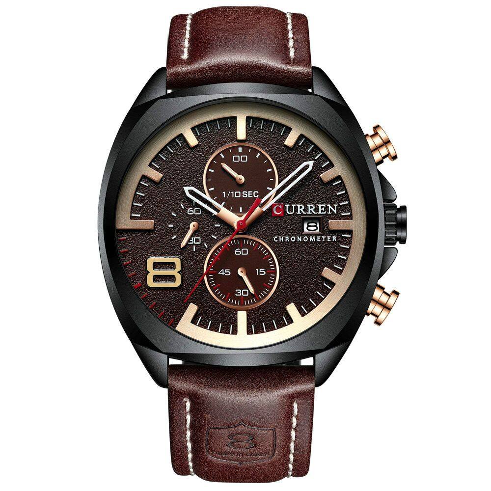 Relógio masculino Curren 8324 Technos, 47 mm, preto, resistente à água
