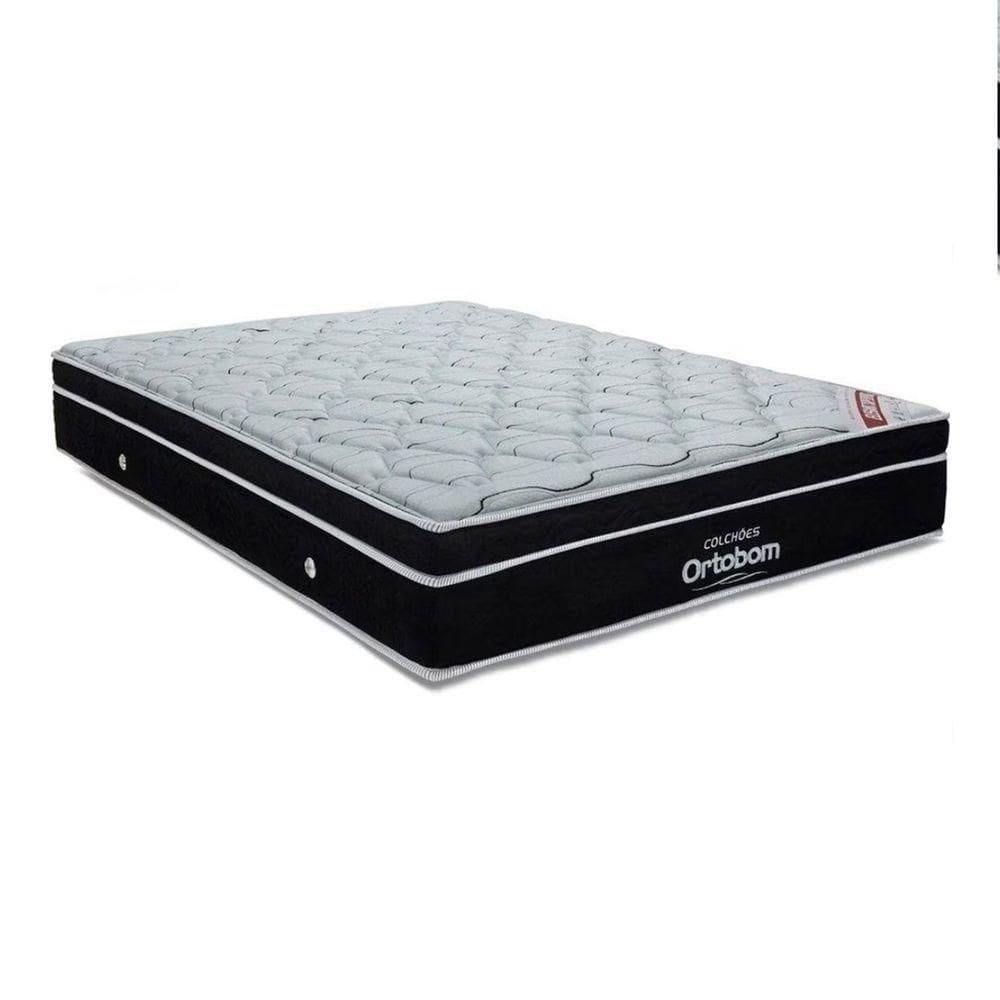 Cama Box Baú Preto E Colchão Elegant Molas Ensacadas King Ortobom