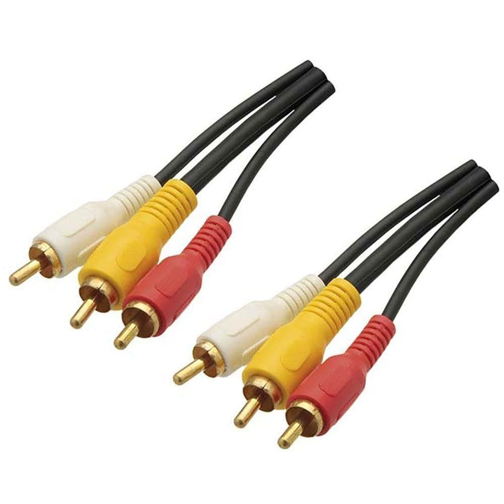 Cabo De Audio E Video 3rca + 3rca Gold 1,80 Metros Emborrachado