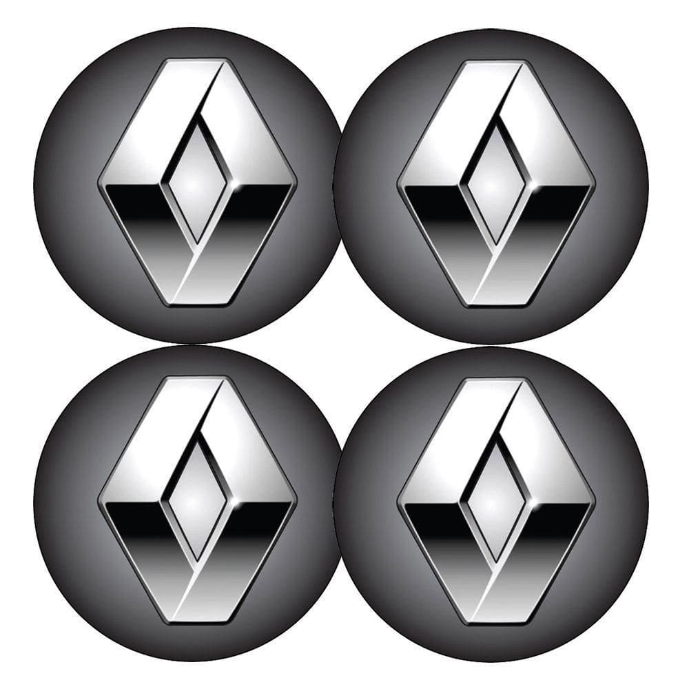 Jogo Bottom- Emblema Para Calota Compativel C-renault 51mm Degrade 4 Pecas Resinado