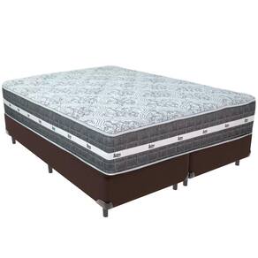 Cama Box Marrom E Colchão Black Graphite Molas Ensacadas King 193x203x27 Anjos