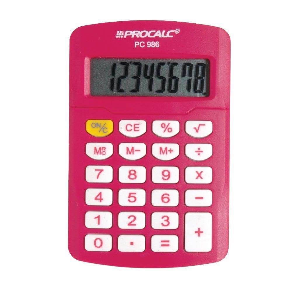 Calculadora Pessoal Procalc Pc986-p 8 Digitos Pink