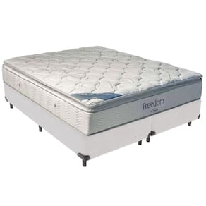 Cama Box Branco E Colchão Freedom Molas Ensacadas Queen Ortobom