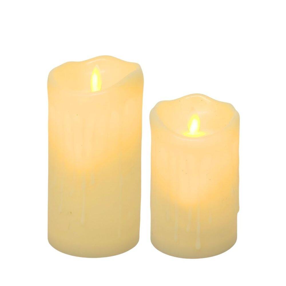 Jogo 2 Velas Eletrônica LED Efeito Moving Realista 14cm e 12cm - Bela Flor