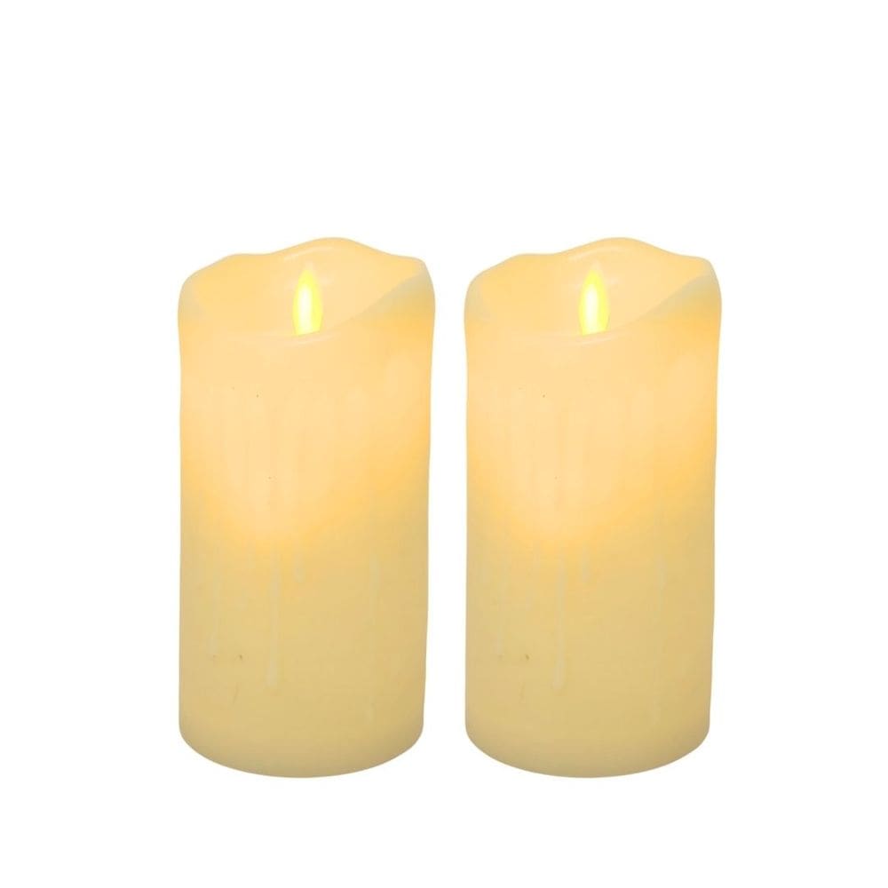 Jogo 2 Velas Eletrônica LED Efeito Moving Realista 14cm x 7,5cm - Bela Flor