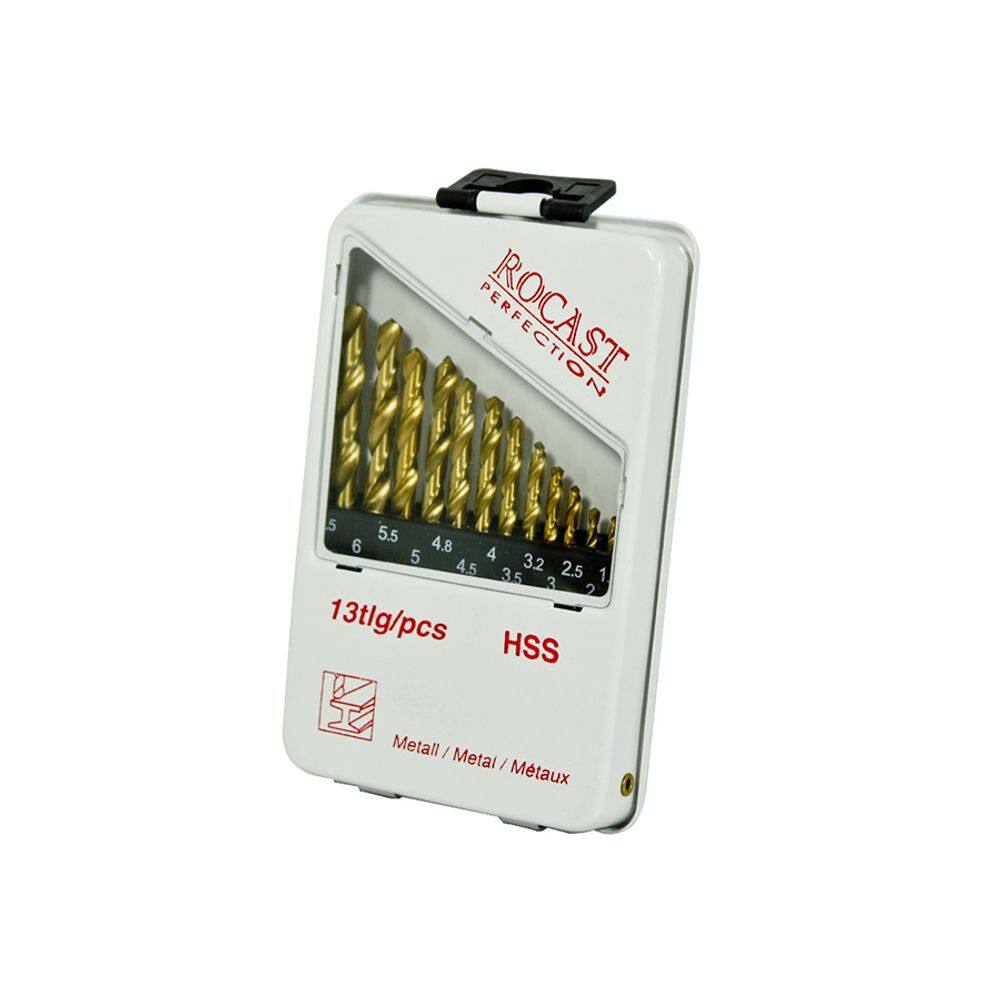 Jogo de Brocas Helicoidais com 13 Peças 1/16” a 1/4”