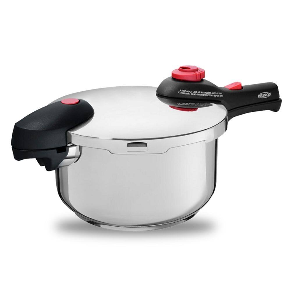 Panela de Pressão Inox Brinox Supra 4,5 L - Alta Tecnologia