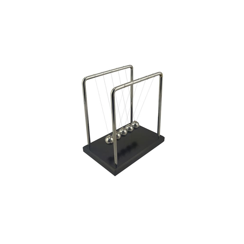 Pêndulo de Newton Decoração para Escritório com Base de Madeira Grande Bolas de Metal