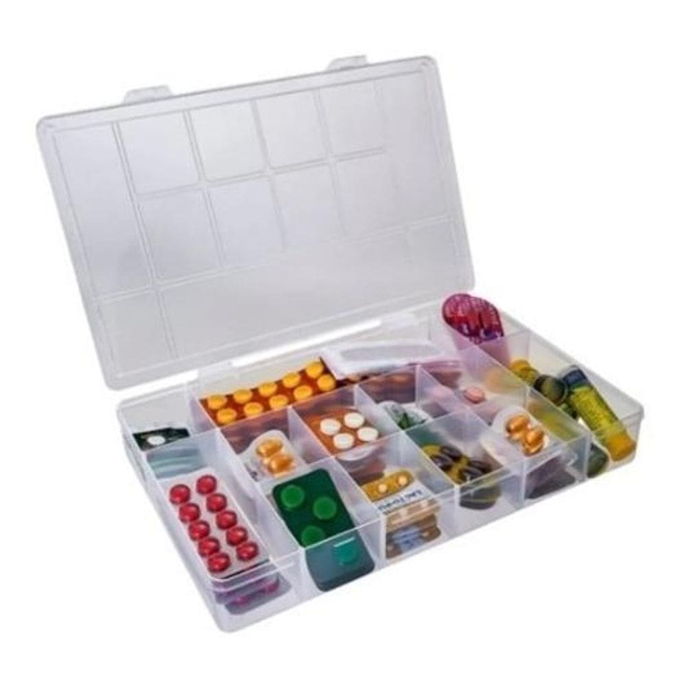 Caixa Organizadora Remédio Bijuteria Com 13 Divisórias 23 Cm