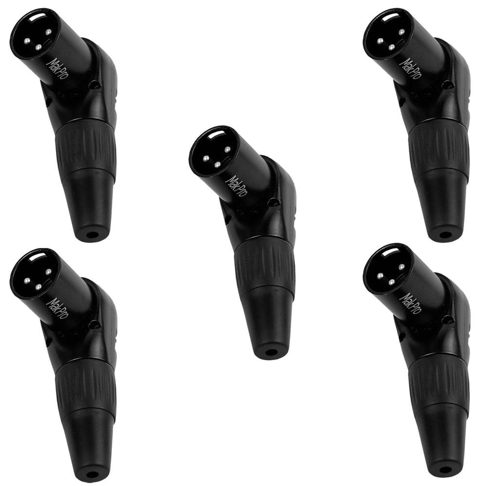 Kit C/ 5 Conectores Xlr Macho 90 Graus Mak Pro Mk-Xlr-Msl