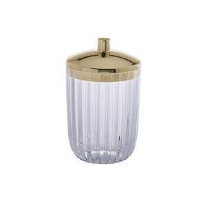 Porta Algodão E Cotonete Canelatta - Cristal