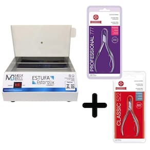 Estufa Manicure Esterilizador Mega Bell + 2 Alicates Mundial