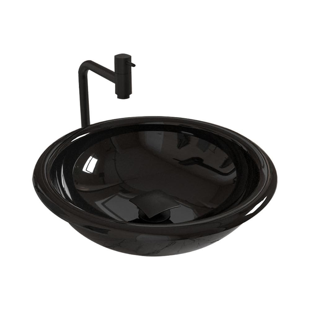 Cuba Apoio Lume C/ Torneira Inox Black e Válvula Click Black Preto Brilho