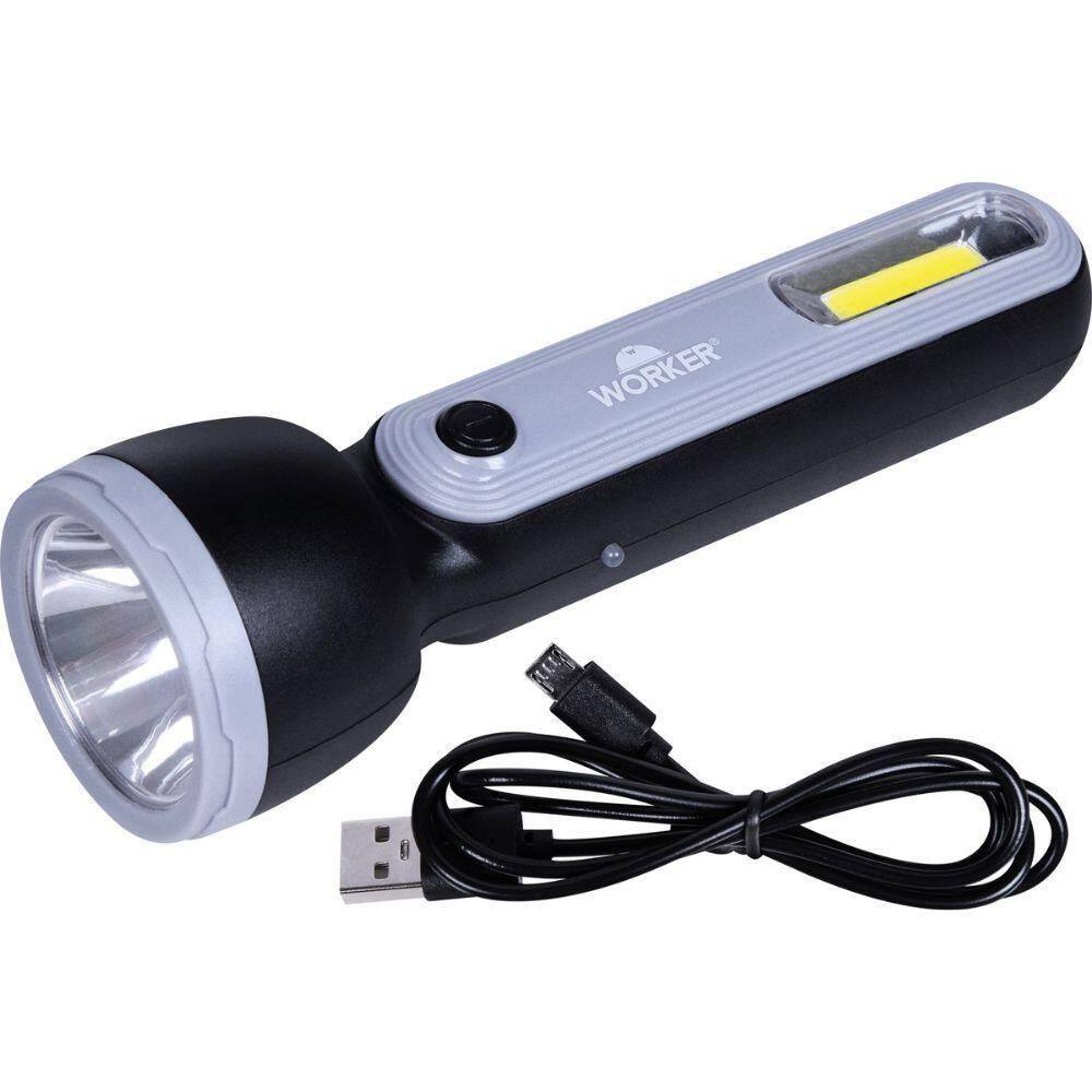 Lanterna Led Recarregável 2 Leds Usb Lrw180 Worker