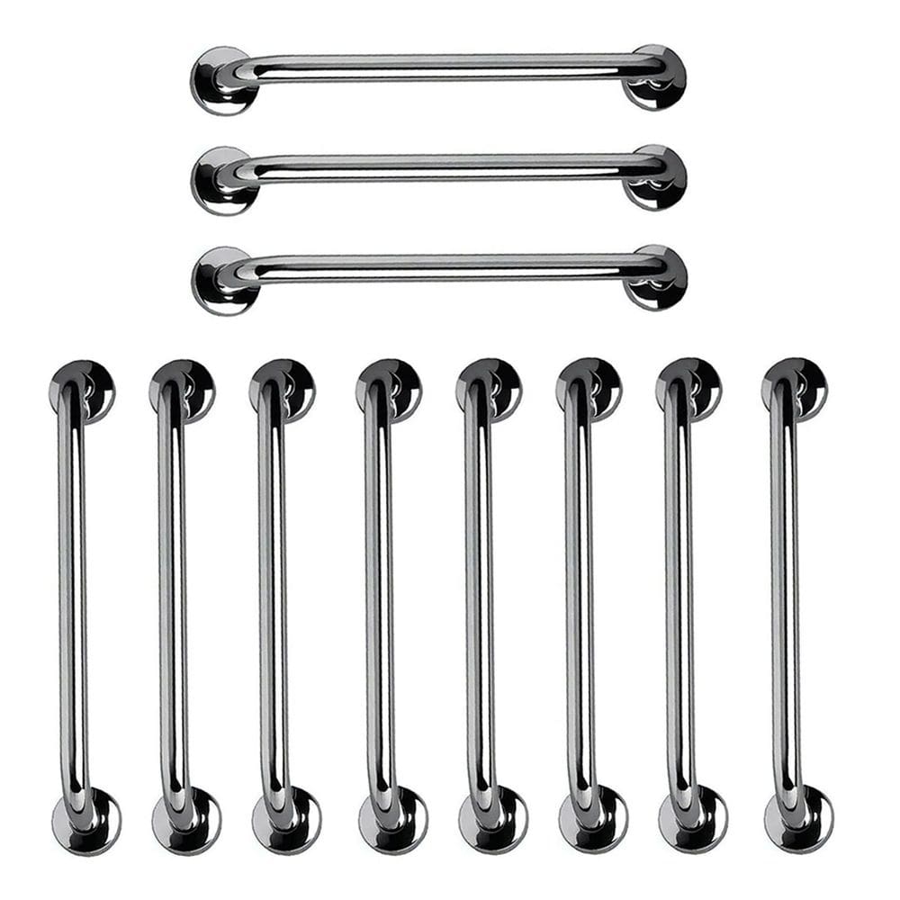 Barra de Apoio 60cm Aço Inox Kit 11 Uni Criança Idoso Gestante Suporte Resistente Anti Queda Evita Acidente Segurança Banheiro Box Acessibilidade