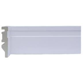 Rodapé de Poliestireno 7cm X 15mm Frisado 2,4 Metro Linear - caixa com 2,4 m - Branco
