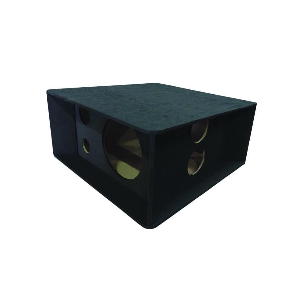 Caixa RLP Vazia para Carro Emborrachada 2 12"+ 2TW + 2DR + 2 Duto