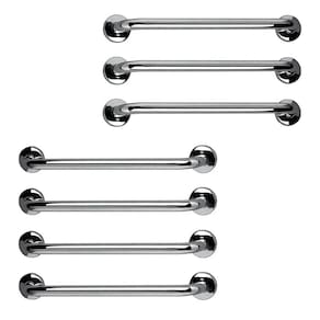 Barra de Apoio Inox 60cm Kit 7 Unidades Segurança Banheiro Box Criança Idoso Gestante Suporte Corrimao Acessibilidade