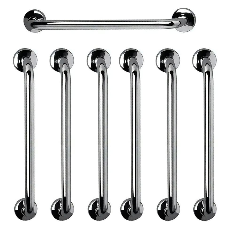 Barra de Apoio 60cm Aço Inox Kit 7 Unidades Idoso Cadeirante Gestante Criança Segurança Banheiro Box Acessibilidade Corrimao Escada Parede Suporte