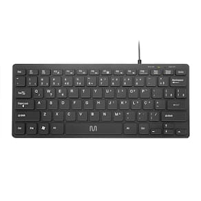 Teclado com Fio Mini Multimídia Conexao USB Cabo de 150CM Teclas Chocolate Preto - TC154
