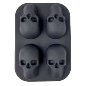 Forma De Gelo Silicone Caveira Preto