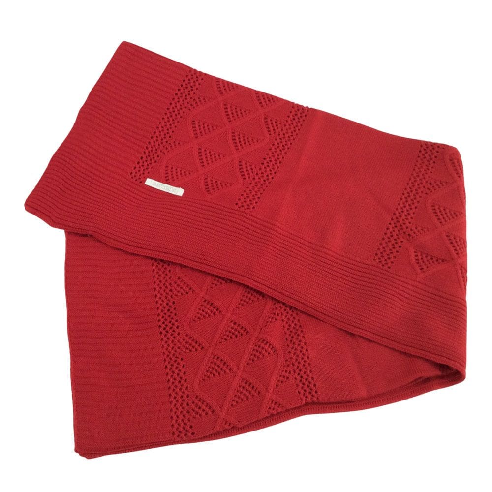 Manta Tricot Unissex Noruega Vermelho - marinho - off white