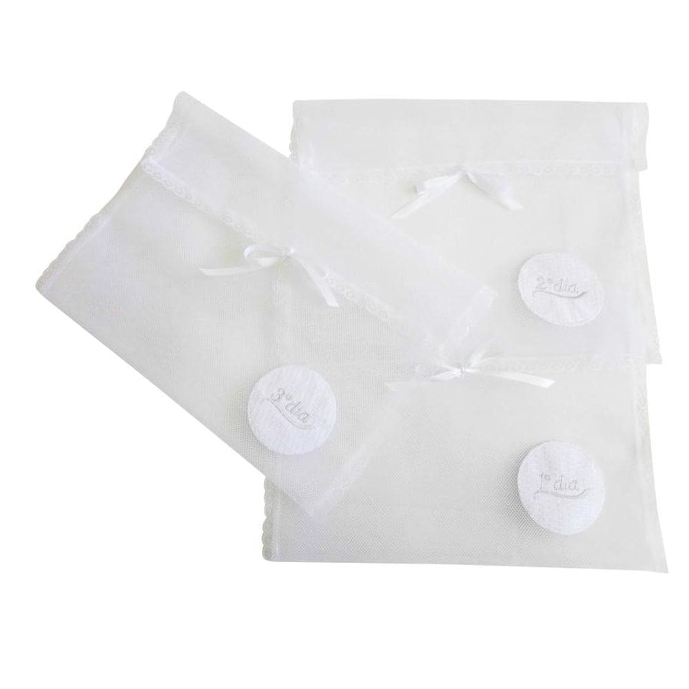 Kit Saquinho de Maternidade Branco  3 peças