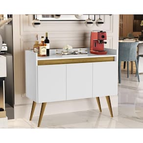 Aparador Luxo 3 Portas Branco/Madeirado 81x90x36 cm
