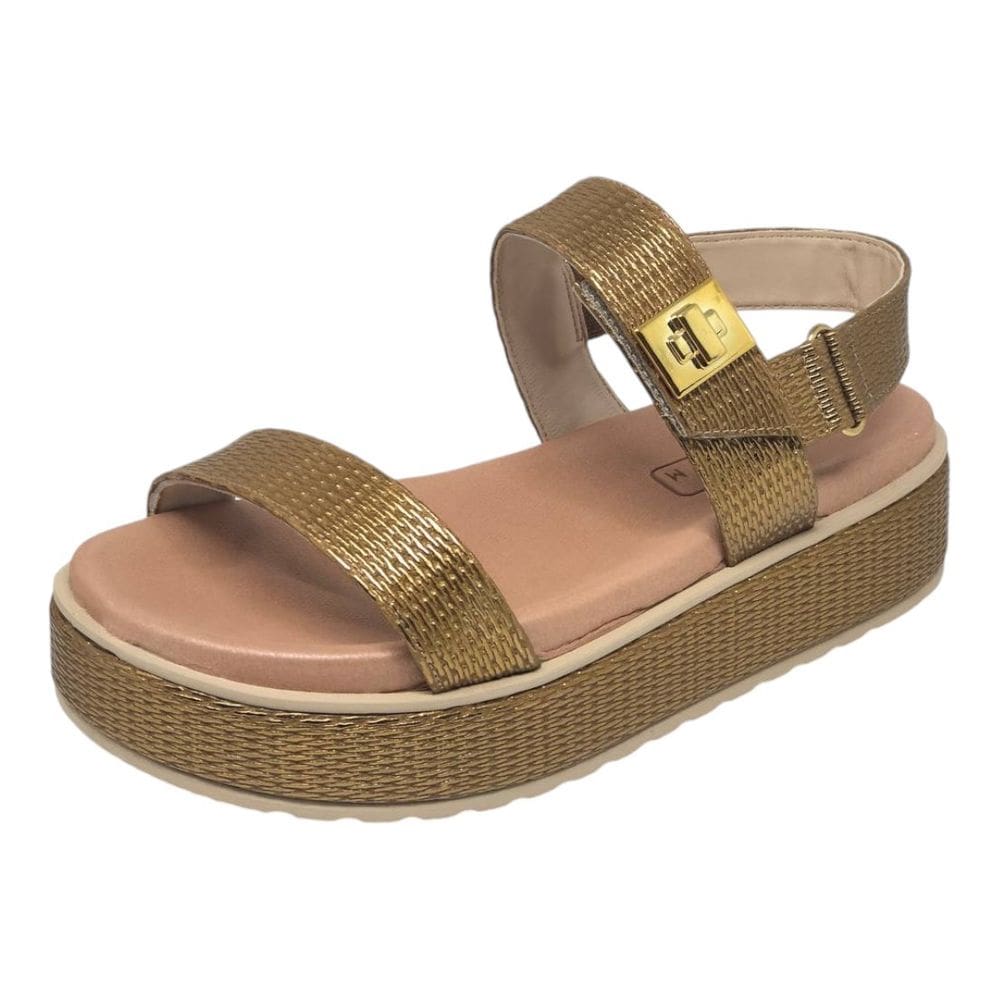 Sandália Feminina Metalizada Flatform Conforto Ramarim