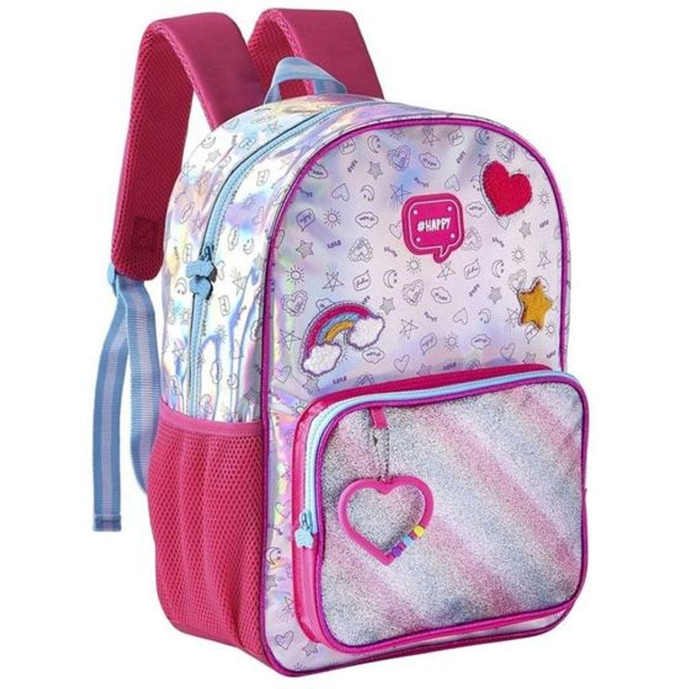 Mochila Escolar Holografica Happy Clio HL24564J