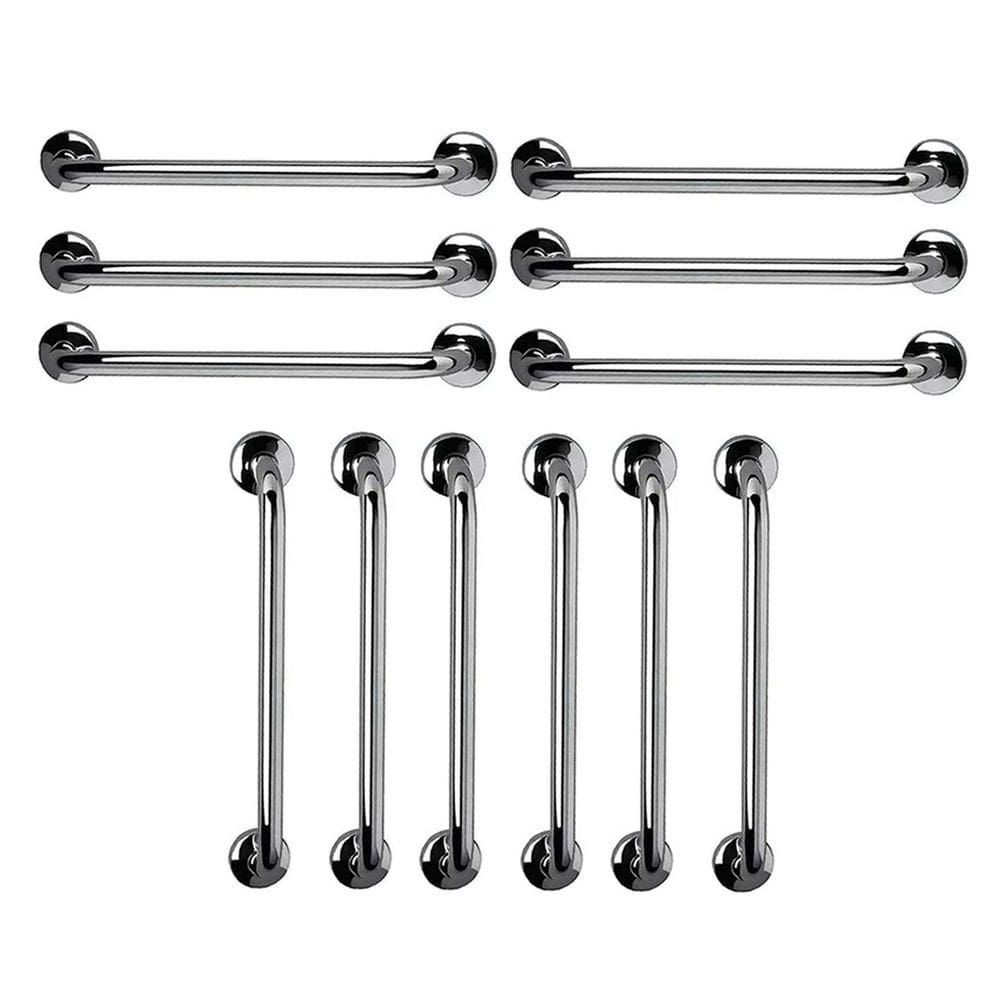 Barra de Apoio 60cm Aço Inox Kit 12 Unidades Idoso Gestante Cadeirante Deficiente Banheiro Box Acessibilidade Suporte Escada Corrimao