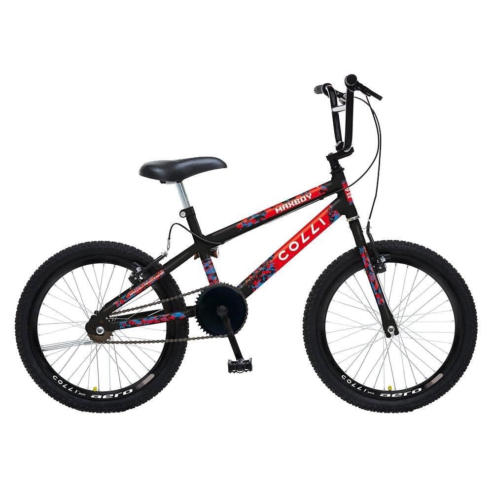 Bicicleta Infantil Colli Maxboy Aro 20 | Aço, Carbono, V-Brake, Preto Fosco