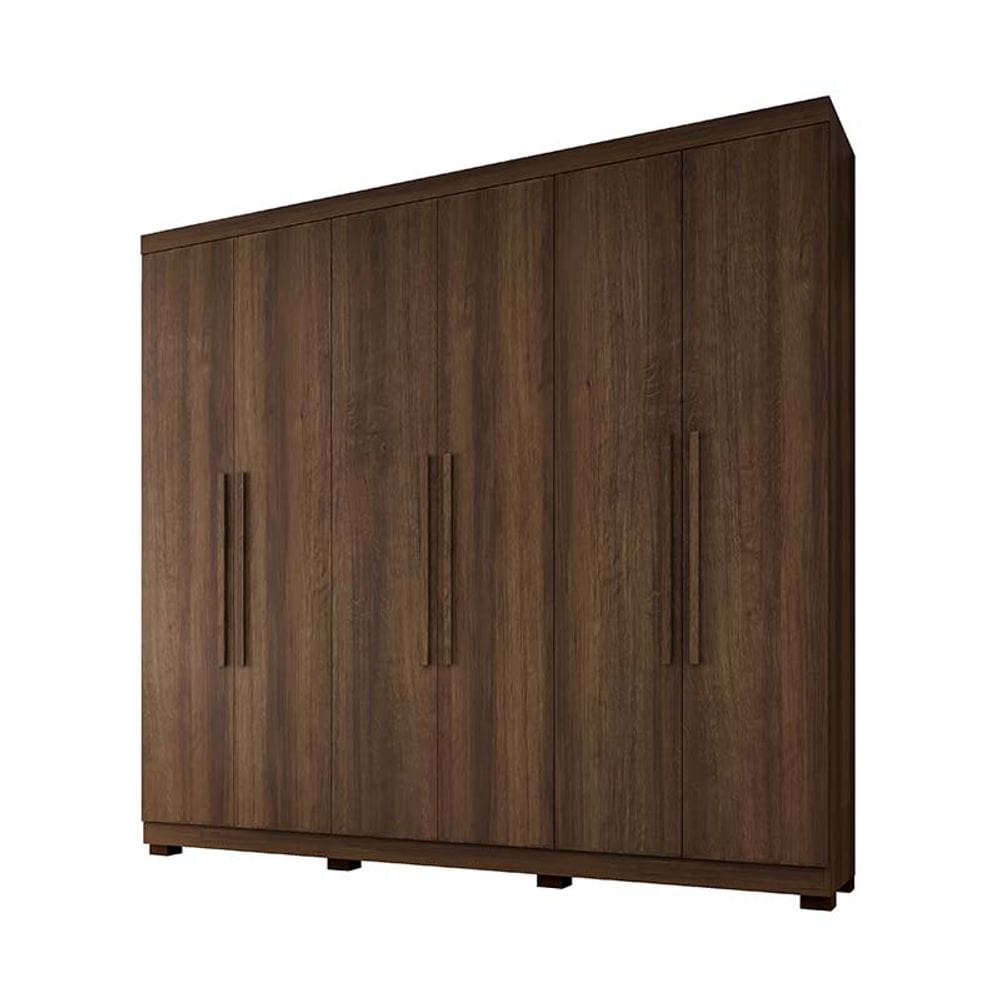 Guarda Roupa Casal 6 Portas 4 Gavetas New Master Benetil Móveis Imbuia