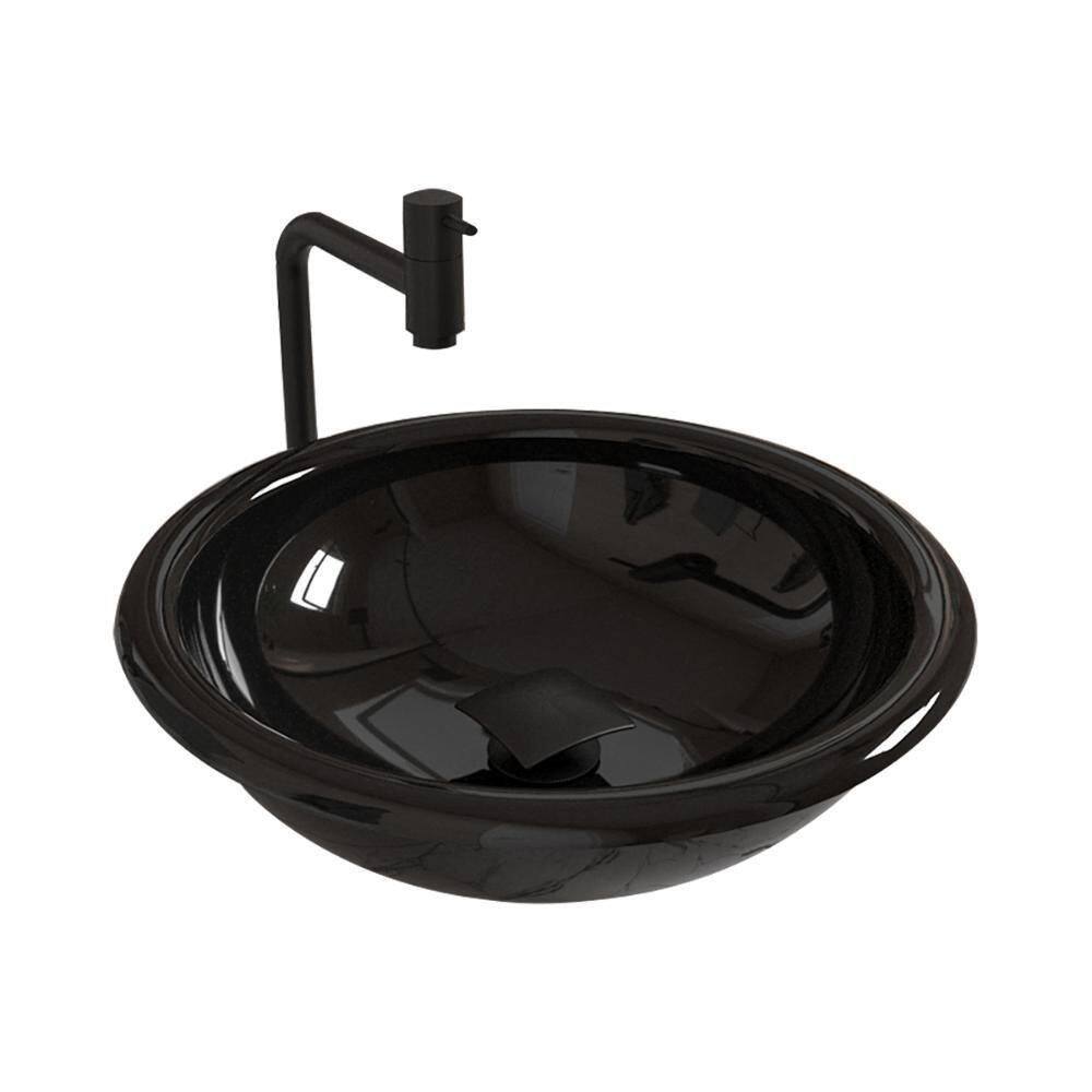 Cuba Apoio Lume Com Torneira Inox Black E Válvula Click Black Preto Brilho