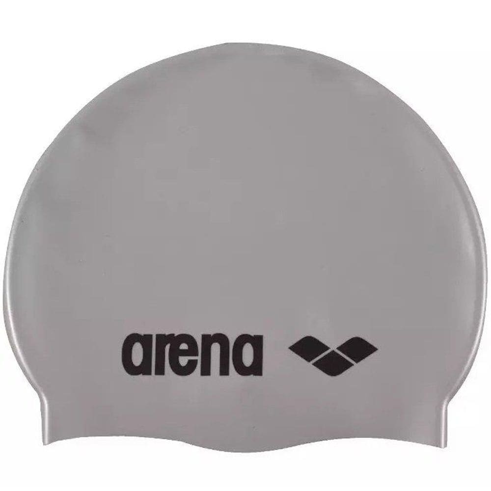 Touca de Natação Arena Classic Silicone Prata e Preto