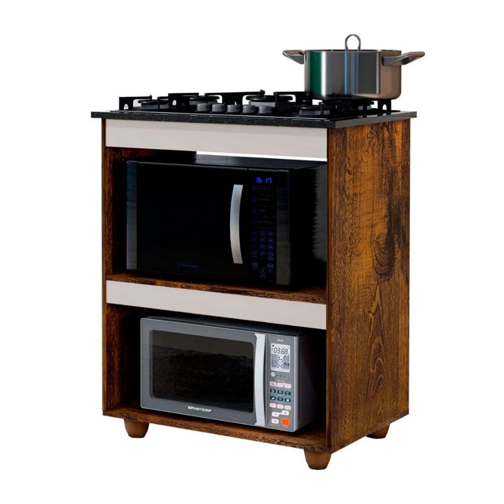 Balcão para Cooktop 5 Bocas 2 Nichos para Forno Siena - Kaike