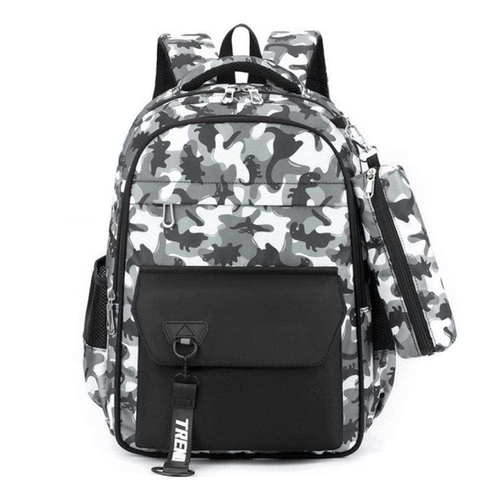 Mochila Escolar Camuflada + Estojo