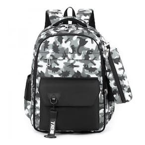 Mochila Escolar Camuflada + Estojo