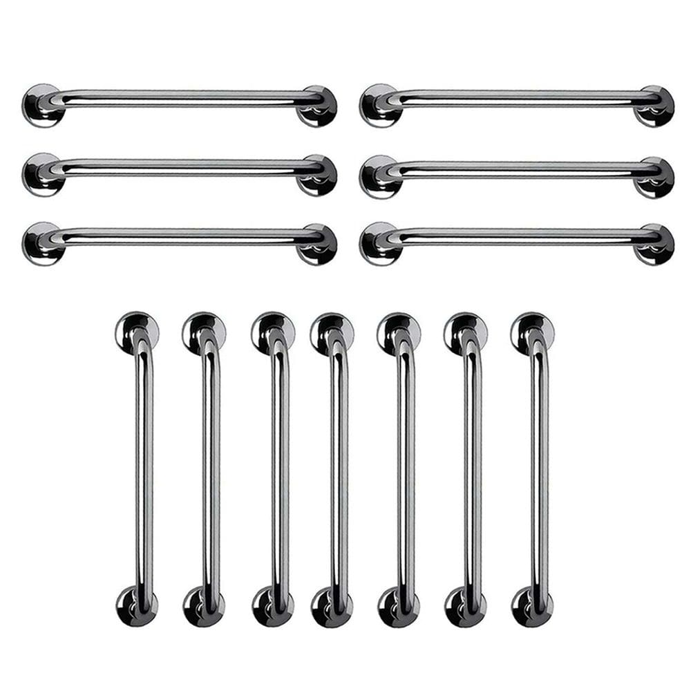 Barra de Apoio 60cm Aço Inox Kit 13 Unidades Idoso Gestante Cadeirante Deficiente Banheiro Box Suporte Escada Corrimao Acessibilidade